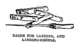 Illustration: BACON FOR LARDING, AND LARDING-NEEDLE.