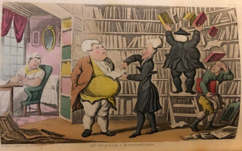 Doctor Syntax & bookseller, by Rowlandson